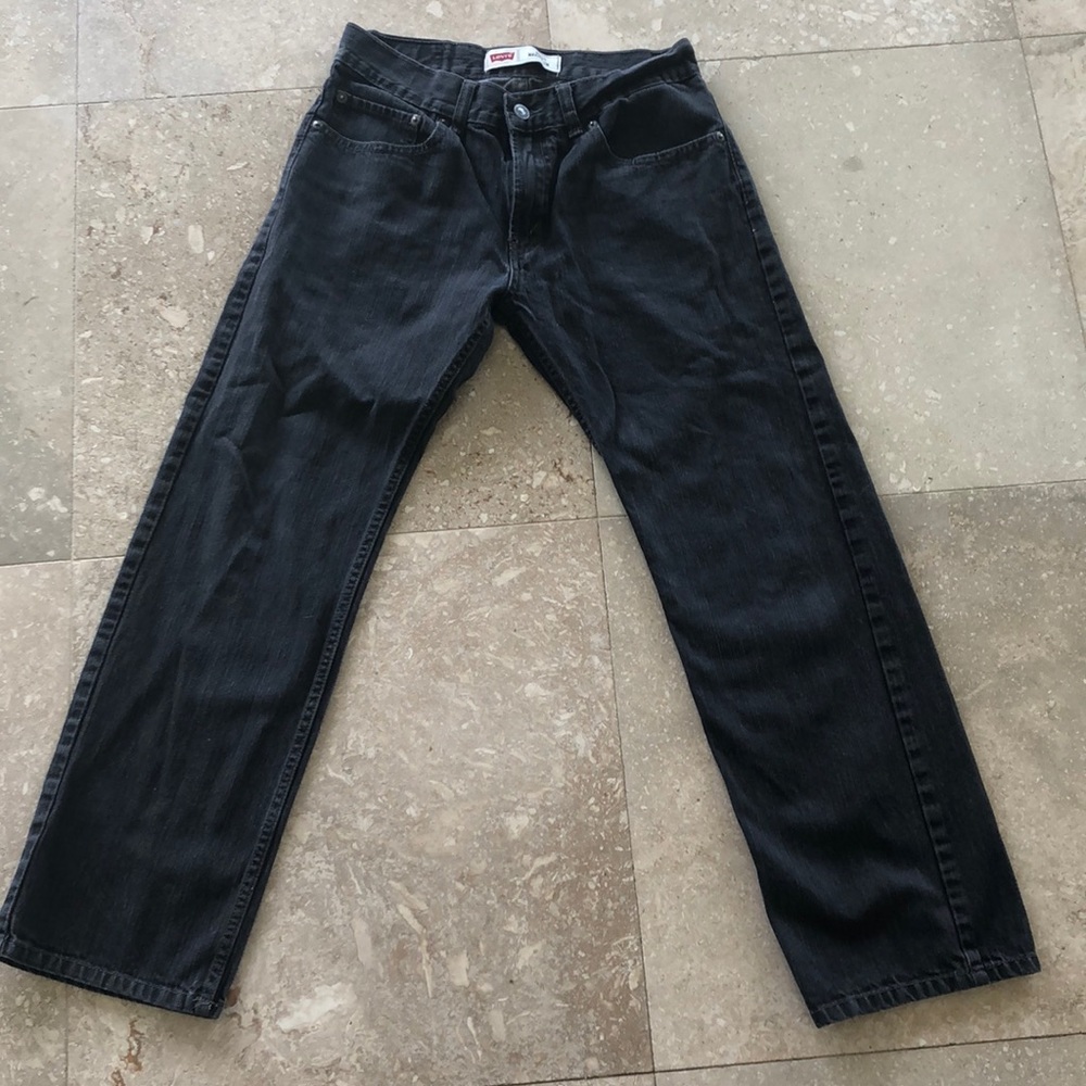 Black Levi 505 Regular Jeans